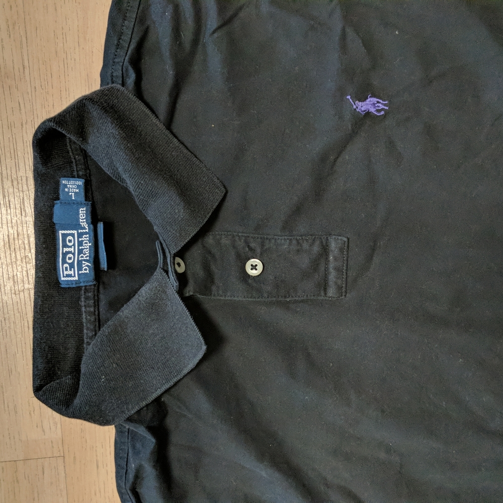 Polo shirt in black cotton by Polo Ralph Lauren, size L